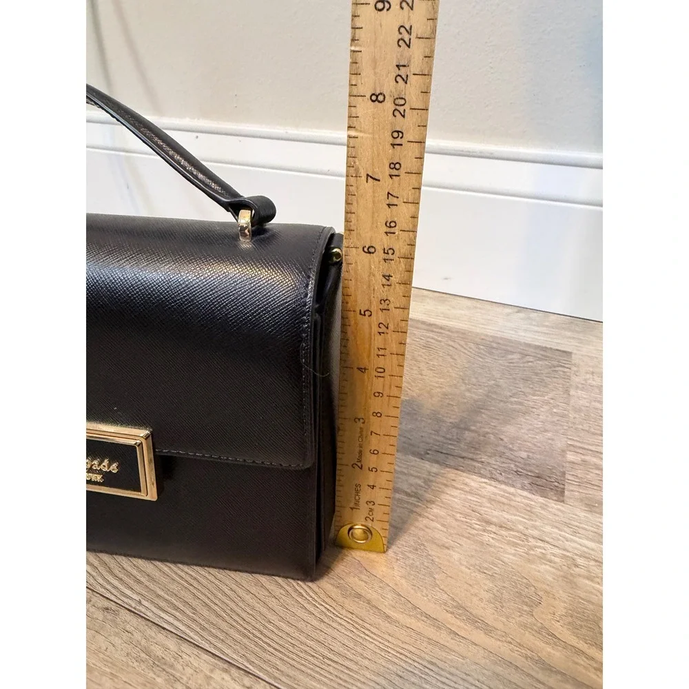 Kate Spade Womens Handbag Saffiano Leather Top Handle Crossbody Black Small